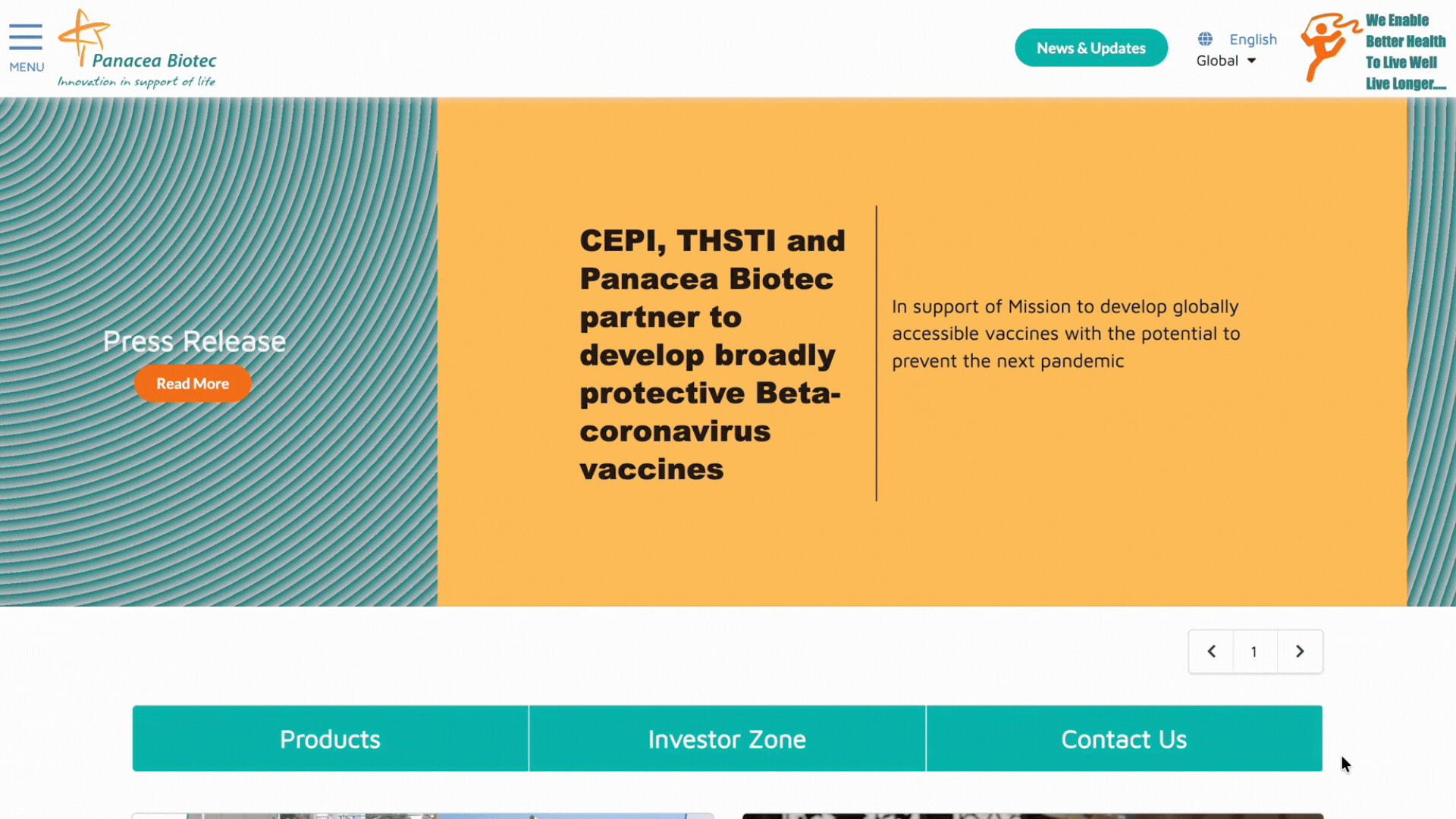 Before: auto-carousel with a promotional banner on the old homepage